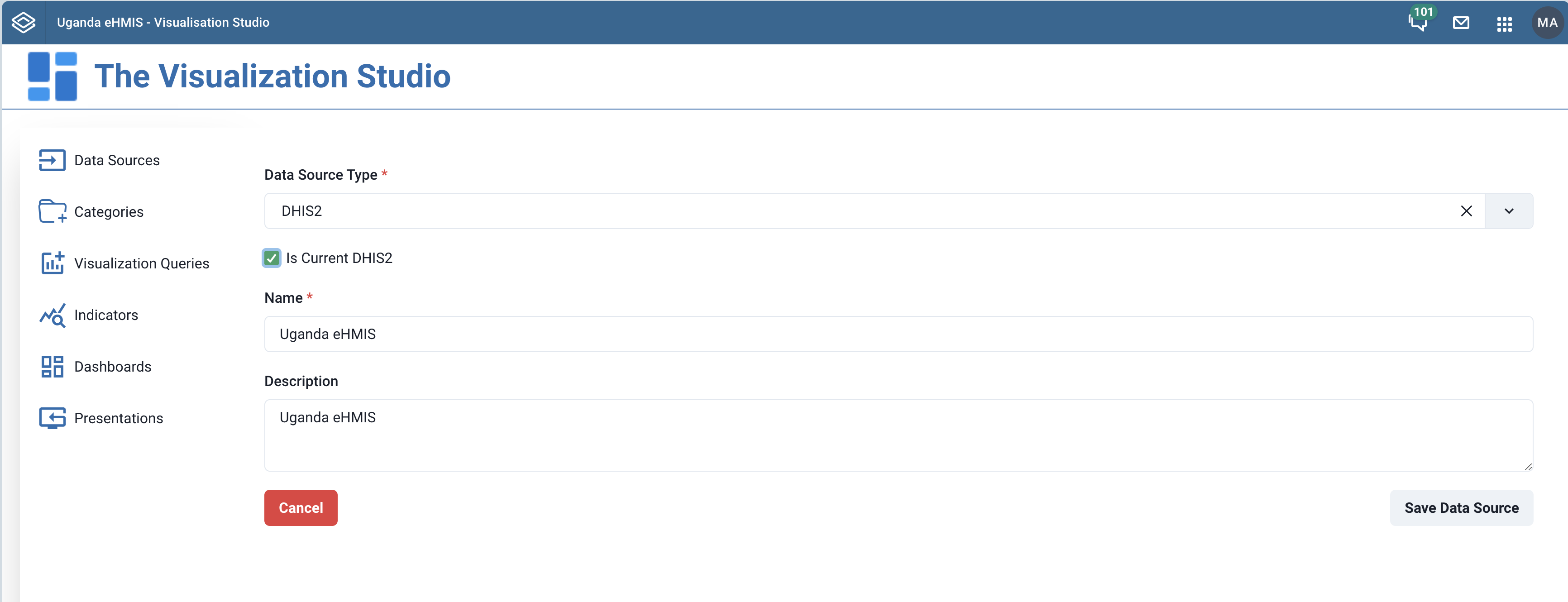 Edit data source